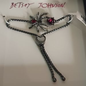 Sparkly red spider adjustable bracelet